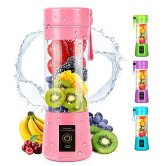 Mini Liquidificador Portátil Mixer Juice Garrafa Shake 6 Laminas,&nbsp; Espremedor de frutas elétrico portátil + Cabo USB 380ml