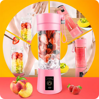 Mini Liquidificador Portátil Mixer Juice Garrafa Shake 6 Laminas,&nbsp; Espremedor de frutas elétrico portátil + Cabo USB 380ml