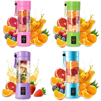 Mini Liquidificador Portátil Mixer Juice Garrafa Shake 6 Laminas,&nbsp; Espremedor de frutas elétrico portátil + Cabo USB 380ml