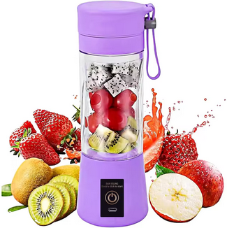 Mini Liquidificador Portátil Mixer Juice Garrafa Shake 6 Laminas,&nbsp; Espremedor de frutas elétrico portátil + Cabo USB 380ml