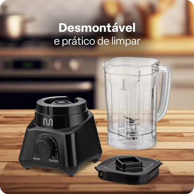 Liquidificador Turbo Preto - LQ651 2,3L 3 Velocidades 650W 127V Multi Home